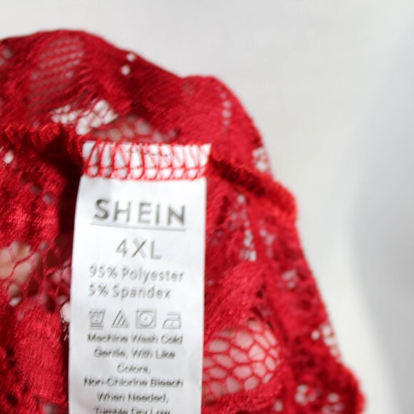 Bold Sexy Red Lace Cropped Cami Plus Size 4XL Adjustable Straps - Picture 8 of 9